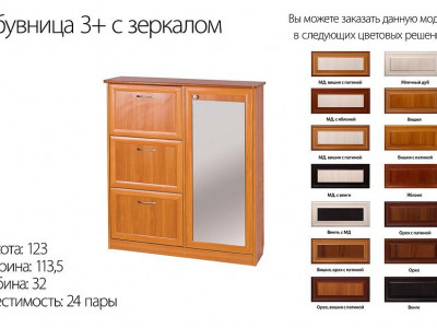 Обувница 3+ с зеркалом